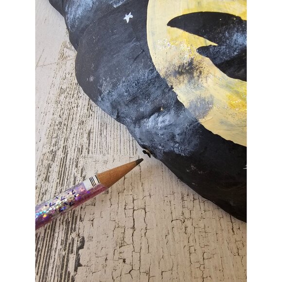 Vintage walnut ridge paper mache pumpkin witch mask painting Halloween decor 199 - Picture 10 of 10